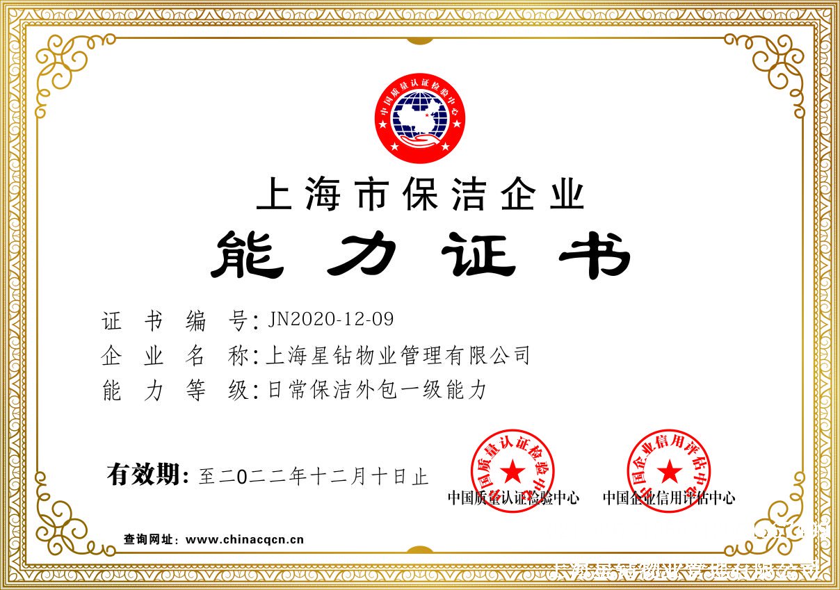 星鉆能力證書